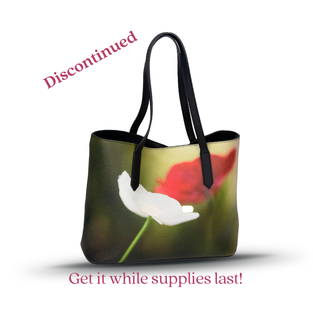 Discontinued - Dancing Anemone Vegan Leather Tote.