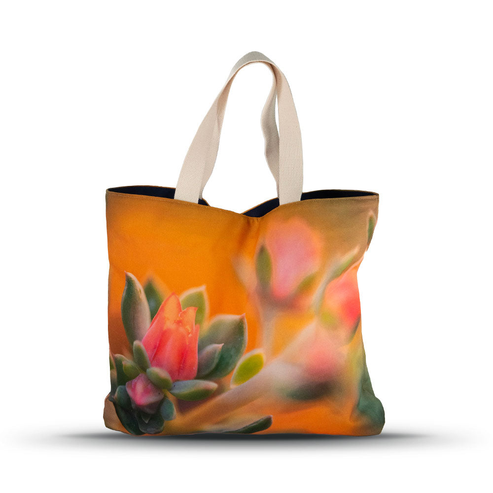 Echeveria market tote on a white background