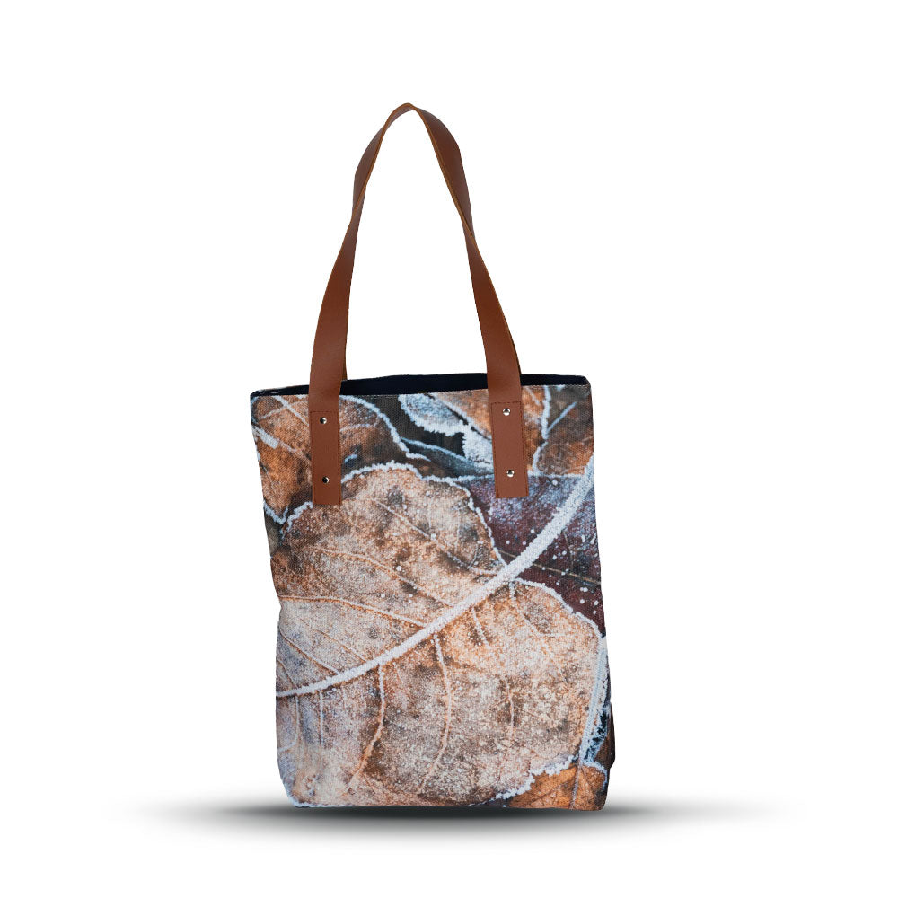 Frosted Leaves Tote Bag.