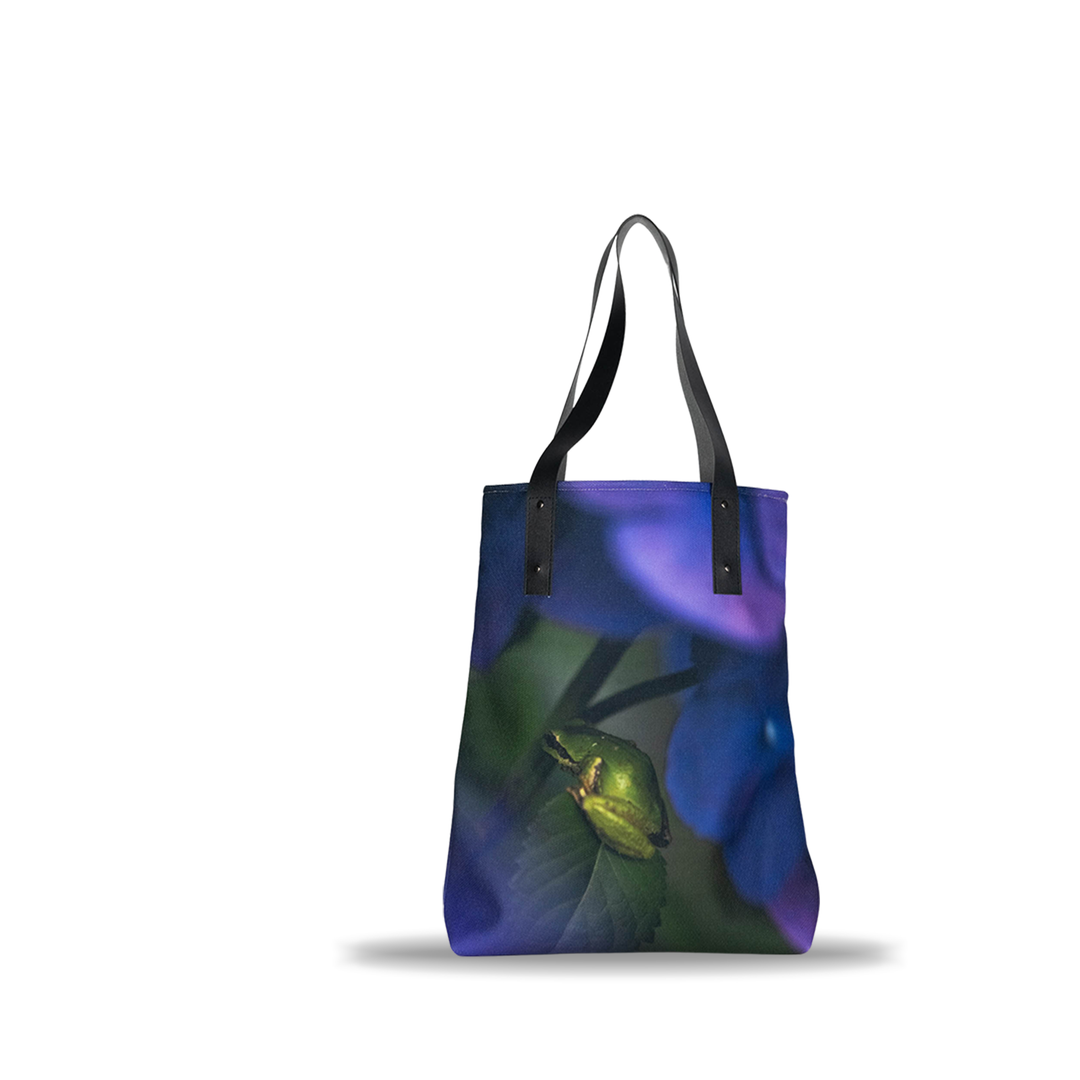 Hydrangea Hideout Urban Tote—stylish floral tote with spacious main compartment.