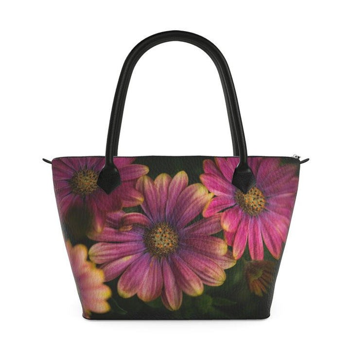 Windflower Botanical Zip Top Tote Handbag