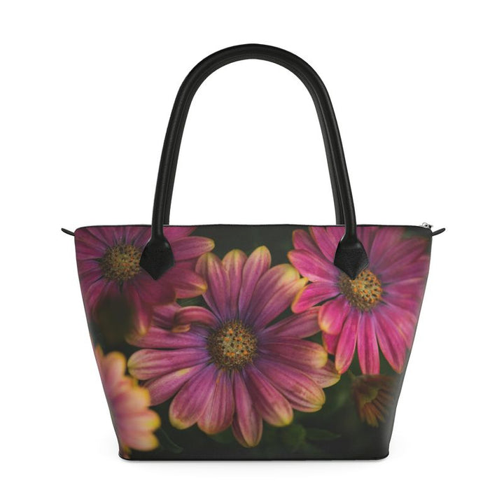 Windflower Botanical Zip Top Tote Handbag