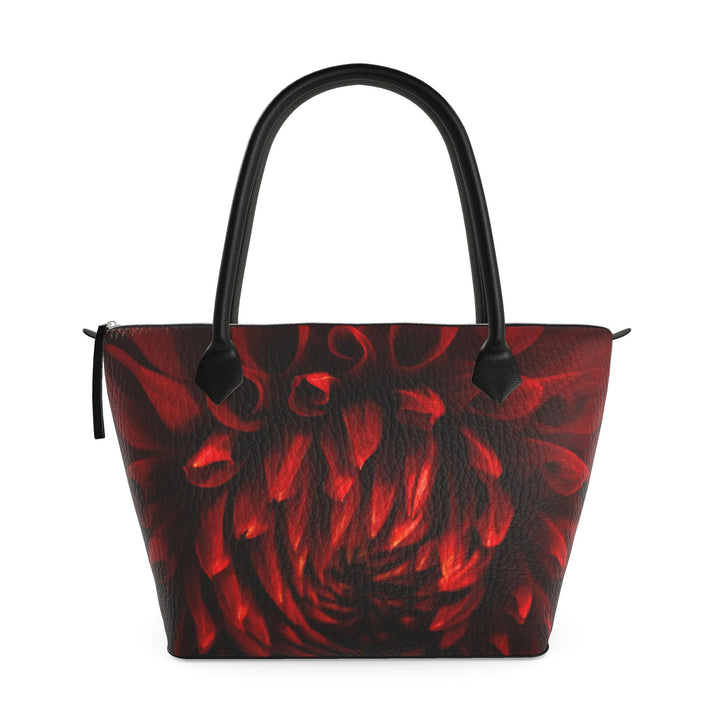 The Crimson Dahlia Zip Top Tote Bag