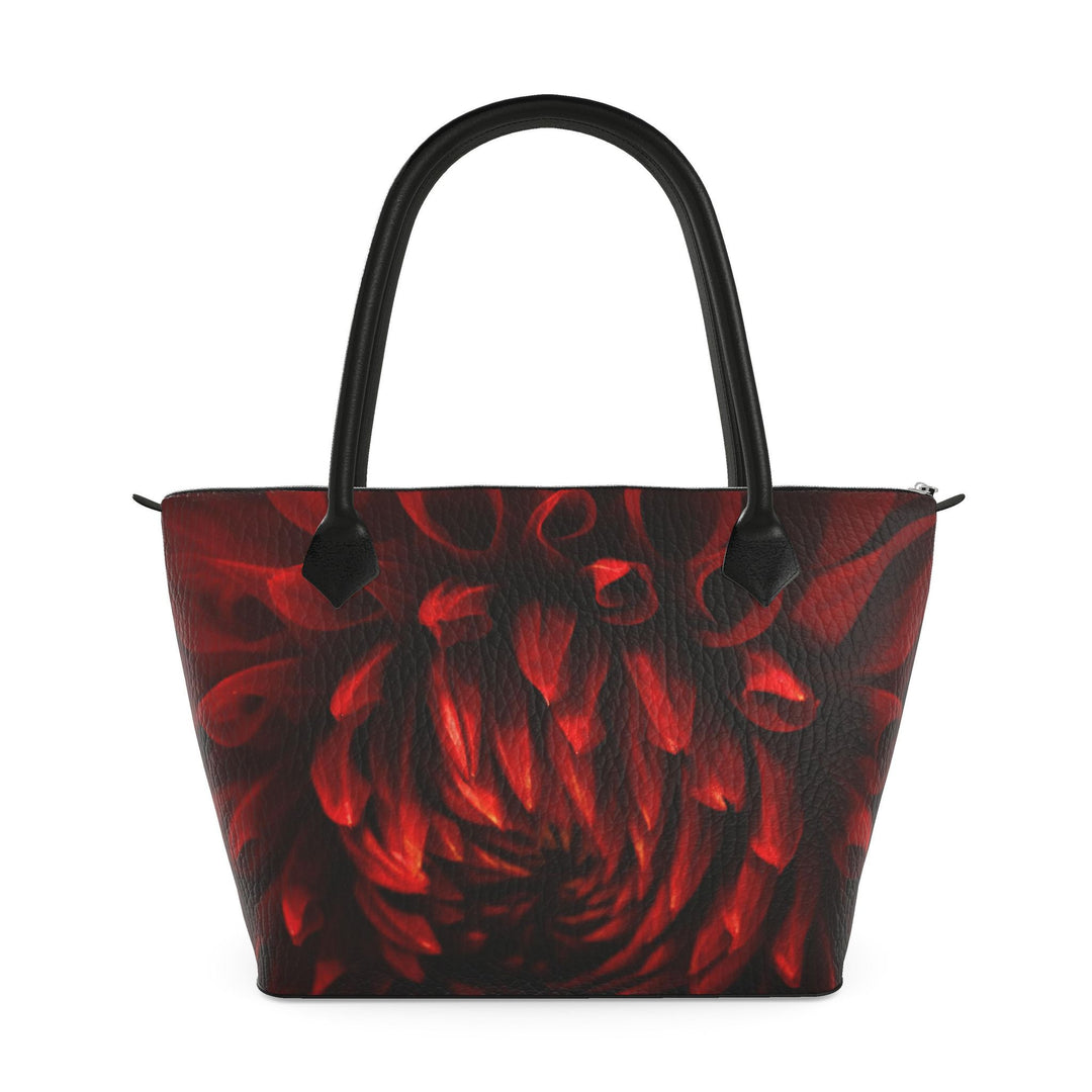 The Crimson Dahlia Zip Top Tote Bag
