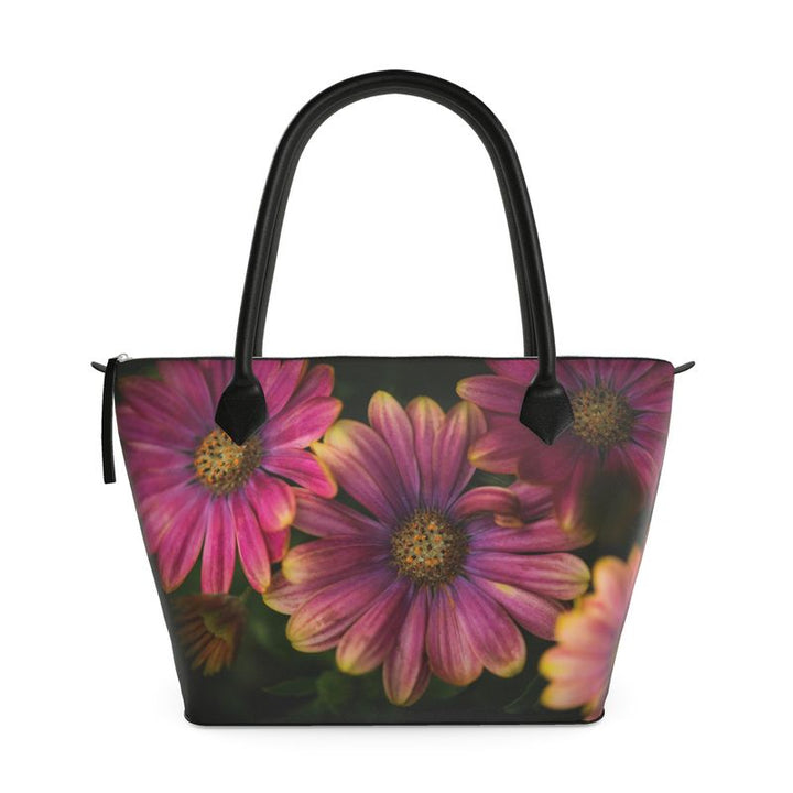 Windflower Botanical Zip Top Tote Handbag