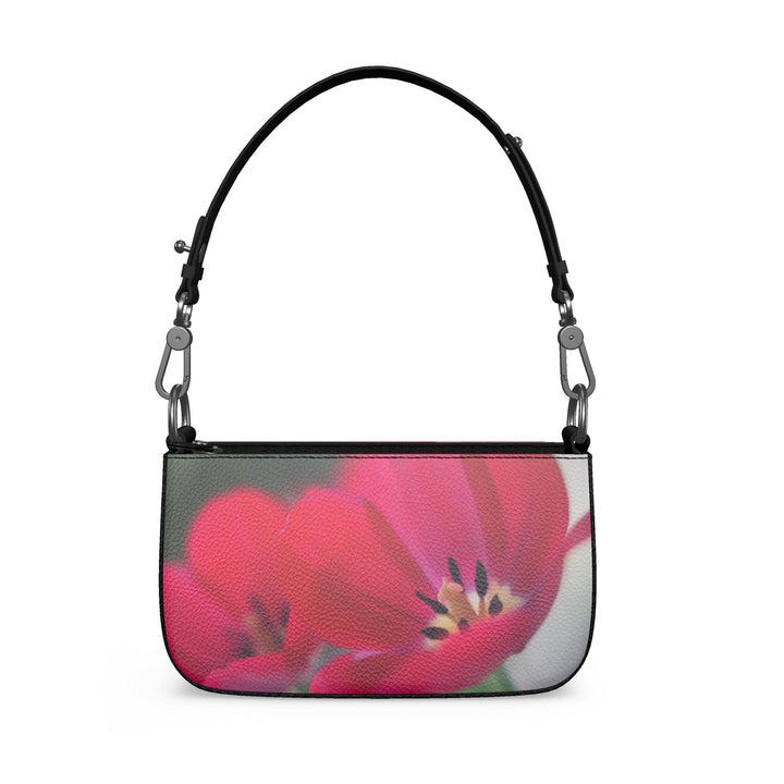 Red Tulip Leather Shoulder Zip Box Bag