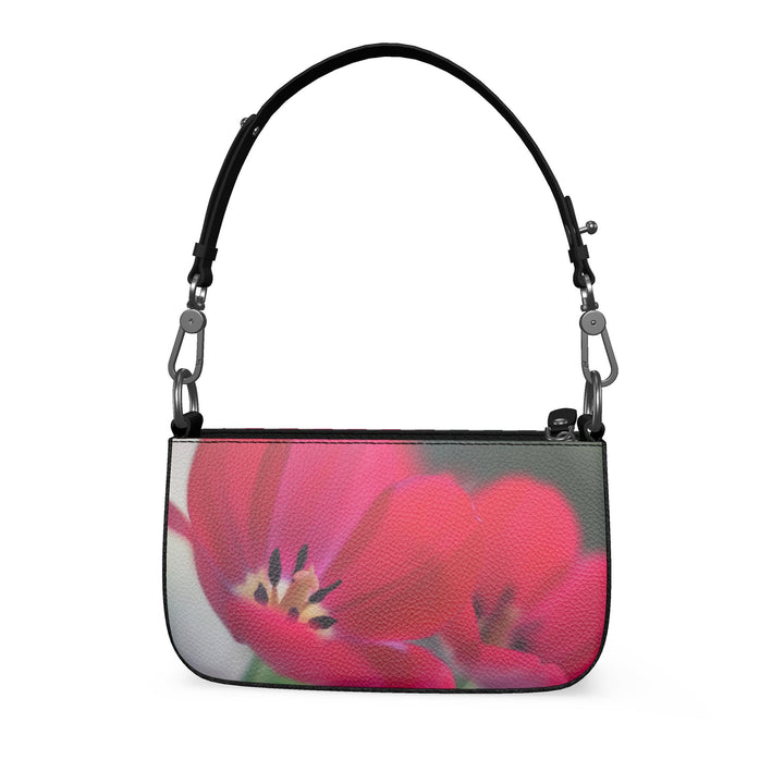 Red Tulip Leather Shoulder Zip Box Bag
