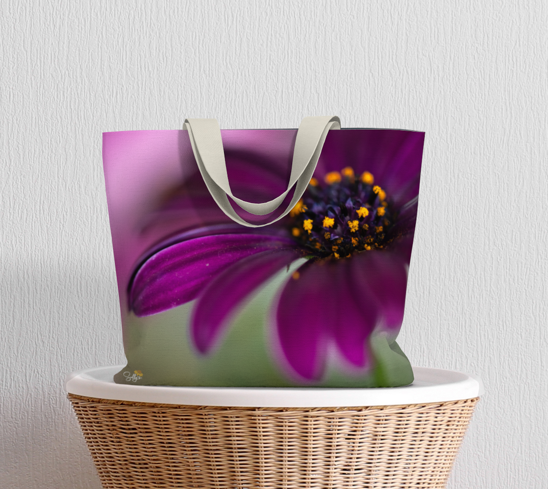 Purple Windflower Market Tote