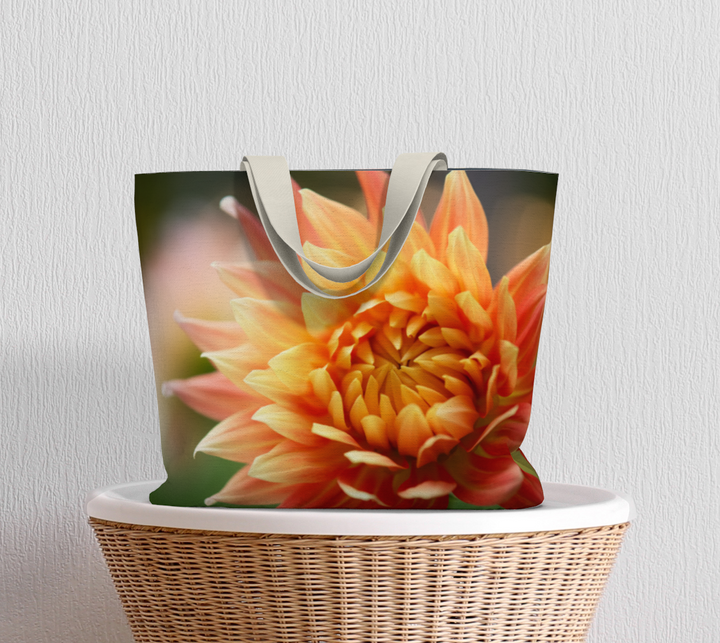 Orange-Yellow Dahlia Market Tote