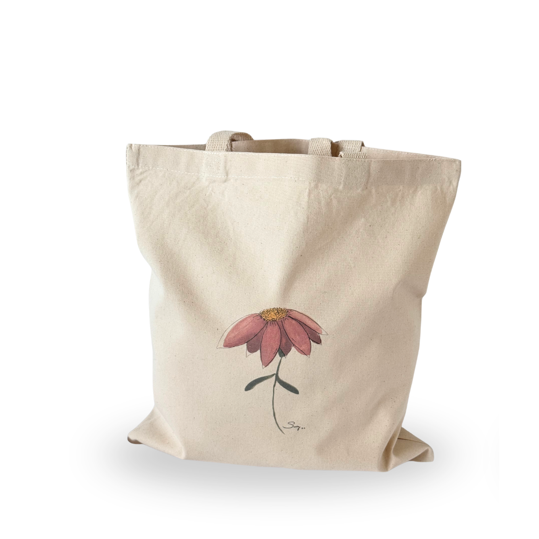Natural canvas tote bag featuring the original watercolor painting Better Together by Sally Halvorsen.