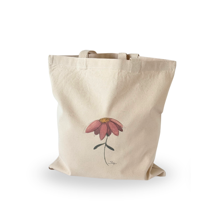 Natural canvas tote bag featuring the original watercolor painting Better Together by Sally Halvorsen.