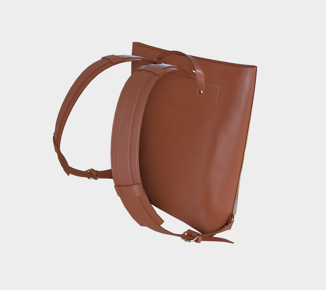 Stylish Succulent Faux Leather Backpack with adjustable straps, perfect for daily use and making a bold statement.