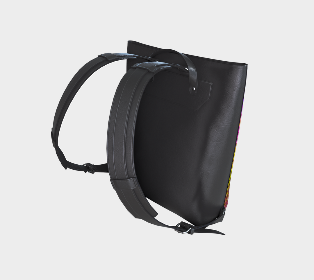Stylish Allium Faux Leather Backpack by Sally's Blooming Bags, perfect for daily commutes and casual outings.