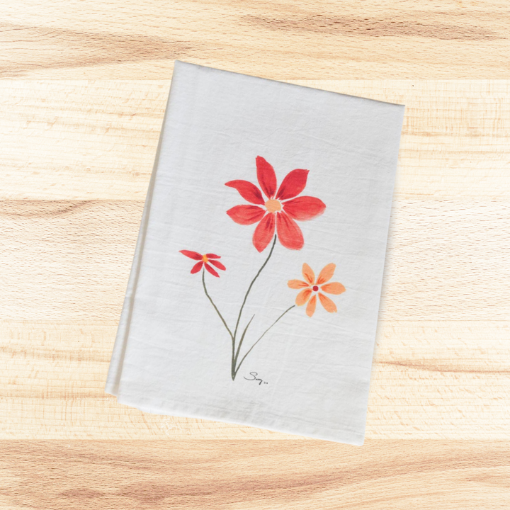 Better Together Watercolor Floral Flour Sack Tea Towel