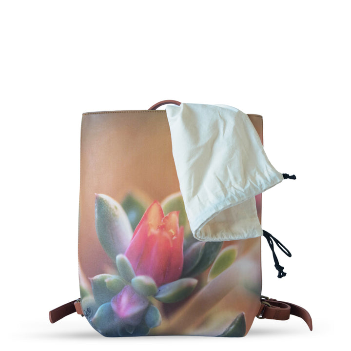 Echeveria Faux Leather Backpack.