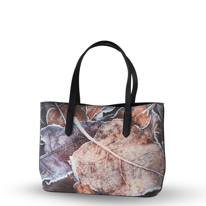 Frosted Leaf Faux Leather Handbag