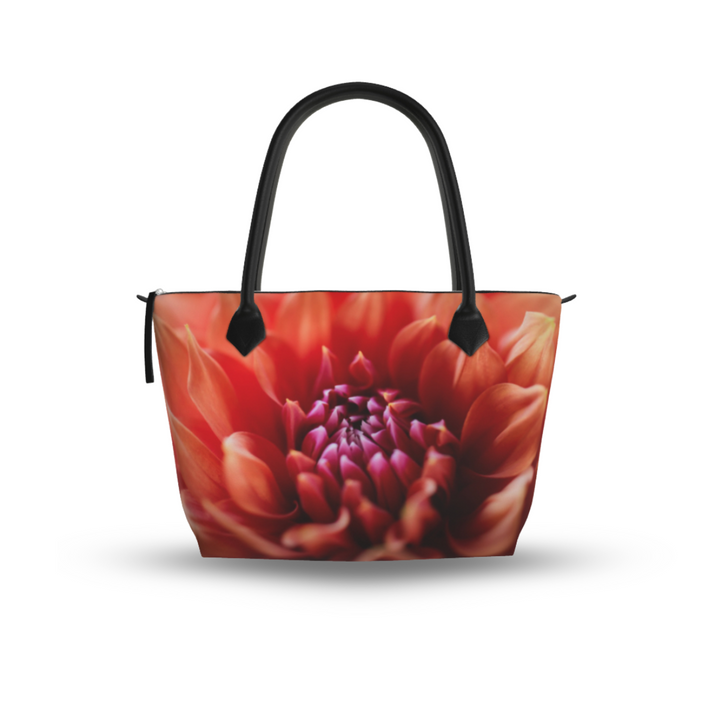 Artistic Orange Dahlia Designer Zip Top Bag