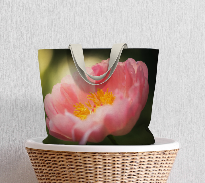 Peony market Tote on Basket