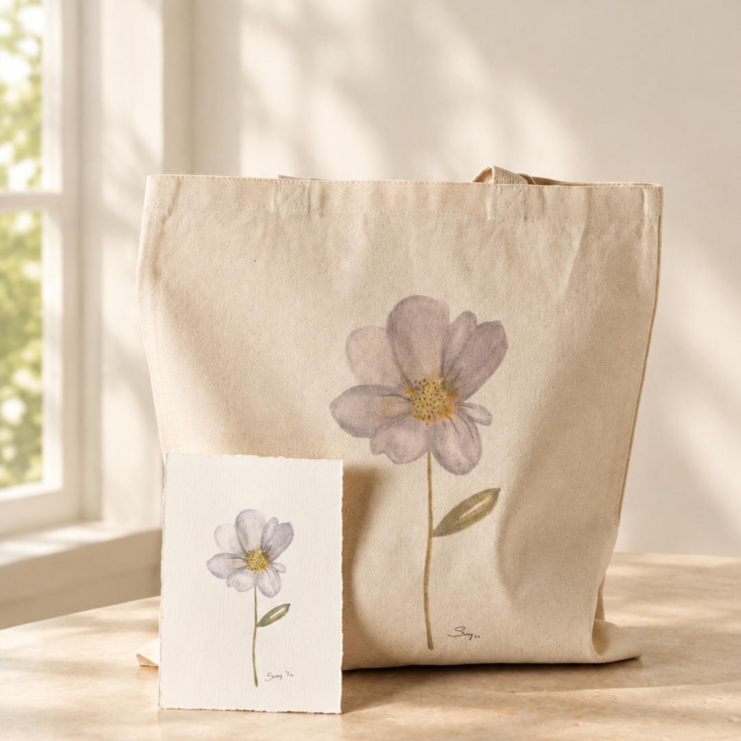 She Had Other Plans Watercolor Floral Tote Bag