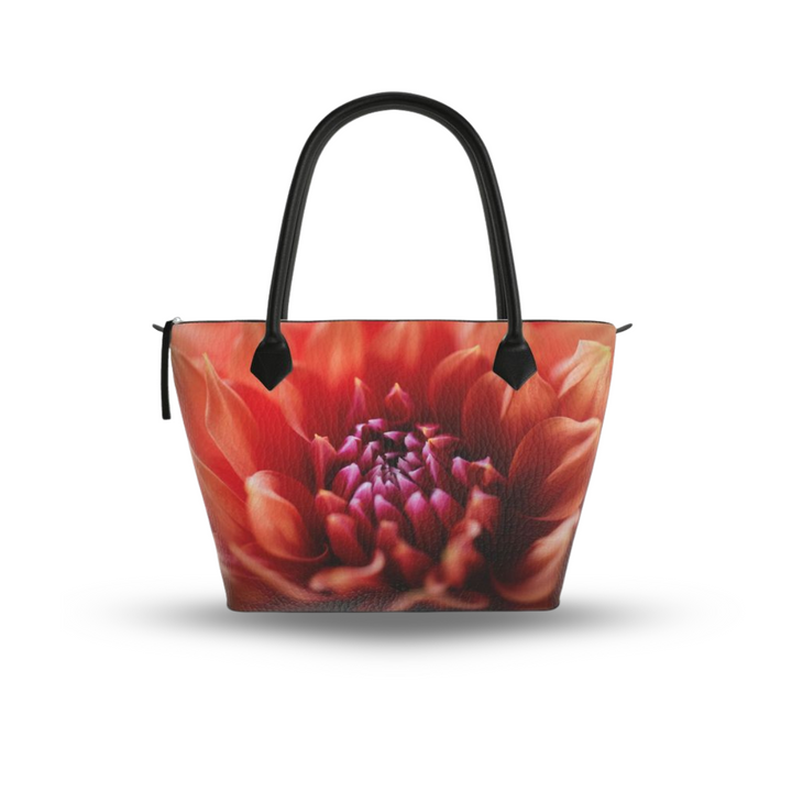 Artistic Orange Dahlia Designer Zip Top Bag