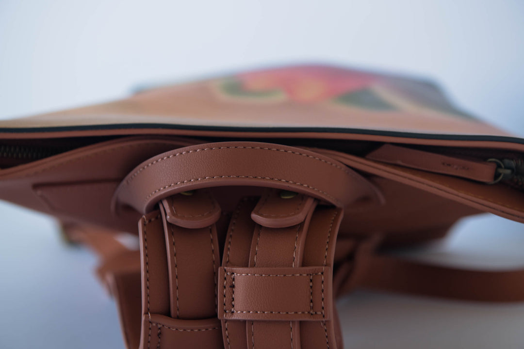 Stylish Echeveria Faux Leather Backpack showcasing durable design and chic details for a fashionable look.