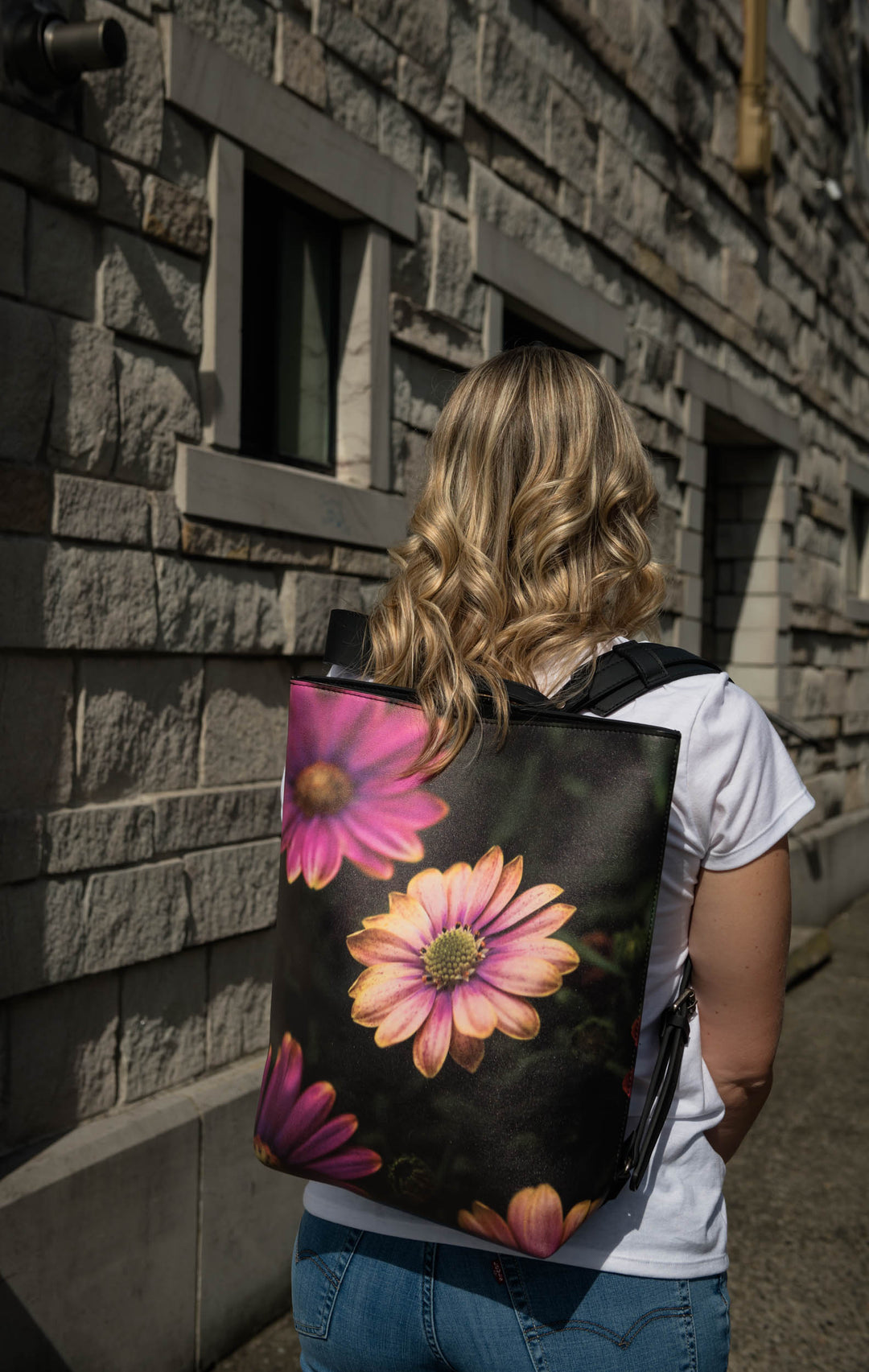 Windflower Vegan Leather Backpack.