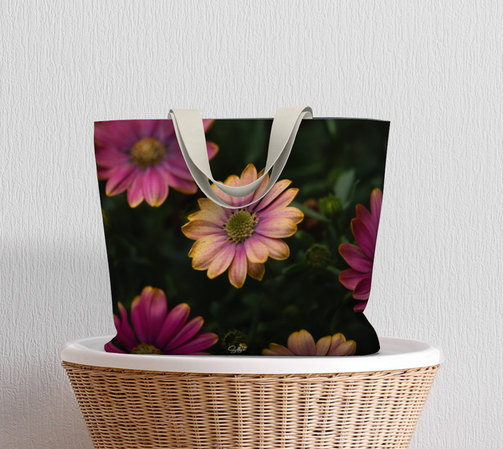 Stylish Windflower Market Tote featuring vibrant flowers, perfect for errands and weekend getaways.