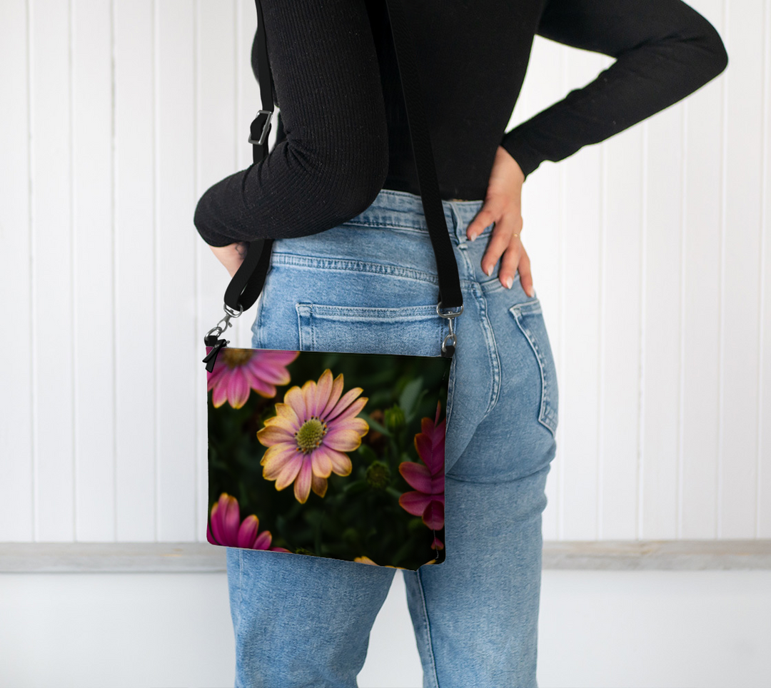 Windflower Vegan Leather Crossbody Bag