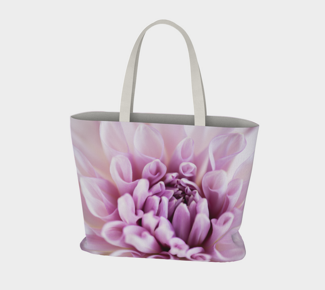 Pink Dinner Plate Dahlia Market Tote